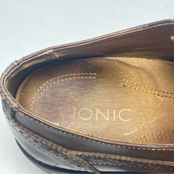 Vionic Bruno Shoes Mens 9 Brown Leather Wingtip Brogue Lace Up Derby Oxford - Picture 10 of 13